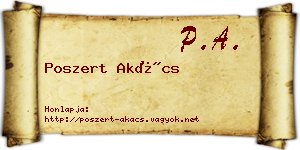 Poszert Akács névjegykártya